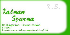 kalman szurma business card