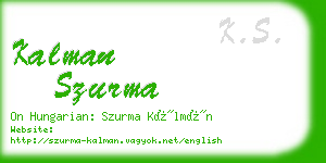 kalman szurma business card